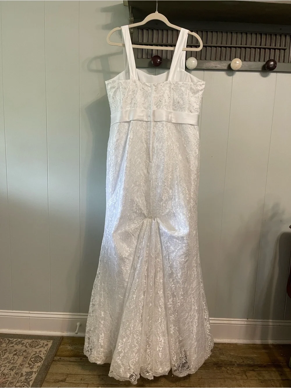 David’s Bridal All Over Lace Dress 16w Beaded Bustled - Picture 7 of 16